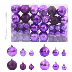 Boules de Noël 100 pcs lila Ø3/4/6 cm 