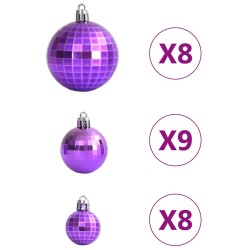 Boules de Noël 100 pcs lila Ø3/4/6 cm 