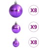 Boules de Noël 100 pcs lila Ø3/4/6 cm 