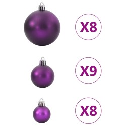 Boules de Noël 100 pcs lila Ø3/4/6 cm 