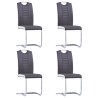 Chaises à manger cantilever lot de 4 gris similicuir 