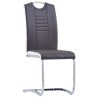 Chaises à manger cantilever lot de 4 gris similicuir 