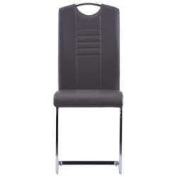 Chaises à manger cantilever lot de 4 gris similicuir 