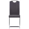 Chaises à manger cantilever lot de 4 gris similicuir 