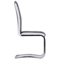 Chaises à manger cantilever lot de 4 gris similicuir 