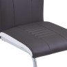 Chaises à manger cantilever lot de 4 gris similicuir 