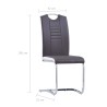 Chaises à manger cantilever lot de 4 gris similicuir 