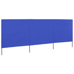 Paravent 3 panneaux Tissu 400 x 80 cm Bleu azuré 