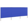 Paravent 3 panneaux Tissu 400 x 80 cm Bleu azuré 