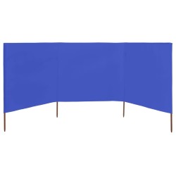 Paravent 3 panneaux Tissu 400 x 80 cm Bleu azuré 