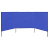 Paravent 3 panneaux Tissu 400 x 80 cm Bleu azuré 