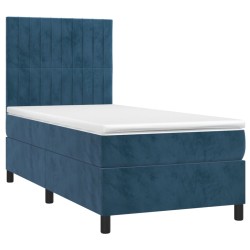 Sommier à lattes de lit matelas LED Bleu foncé 80x200cm Velours 