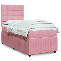 Sommier à lattes de lit avec matelas Rose 90x190 cm Velours 