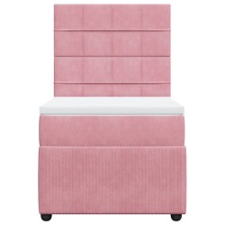 Sommier à lattes de lit avec matelas Rose 90x190 cm Velours 