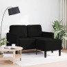 Canapé 2 places avec méridienne en L noir 125 cm tissu 