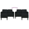 Canapé 2 places avec méridienne en L noir 125 cm tissu 