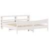 Cadre de lit et tête de lit blanc 200x200 cm bois de pin massif 