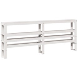 Cadre de lit et tête de lit blanc 200x200 cm bois de pin massif 
