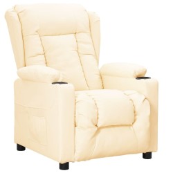 Fauteuil Crème Similicuir 