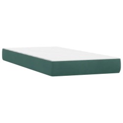 Sommier à lattes de lit et matelas vert foncé 100x210cm velours 