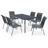 Ensemble à manger d'extérieur 7 pcs Acier Noir 
