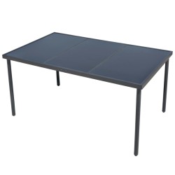 Ensemble à manger d'extérieur 7 pcs Acier Noir 