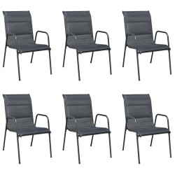 Ensemble à manger d'extérieur 7 pcs Acier Noir 