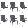 Ensemble à manger d'extérieur 7 pcs Acier Noir 