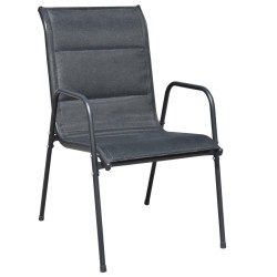 Ensemble à manger d'extérieur 7 pcs Acier Noir 