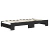 Lit de jour avec gigogne et matelas noir 90x190 cm tissu 