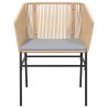 Ensemble à manger jardin coussins 5pcs marron poly rotin verre 