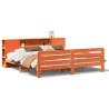 Cadre de lit sans matelas cire marron 180x200cm bois pin massif 