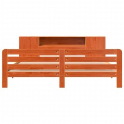 Cadre de lit sans matelas cire marron 180x200cm bois pin massif 