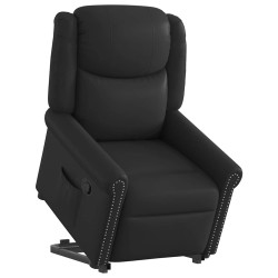 Fauteuil inclinable noir brillant similicuir 