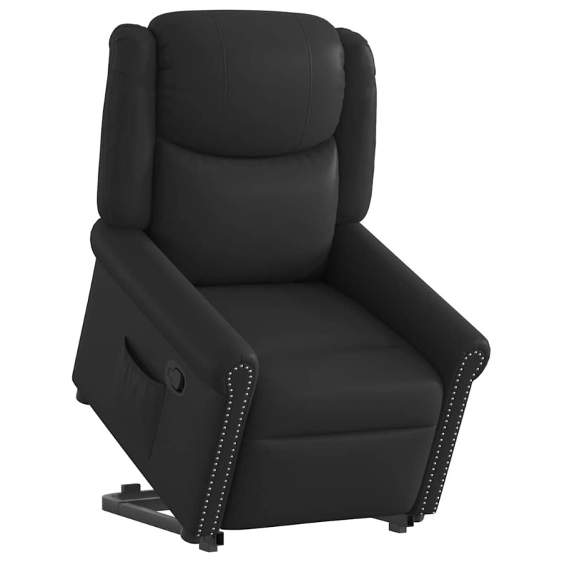 Fauteuil inclinable noir brillant similicuir 
