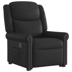 Fauteuil inclinable noir brillant similicuir 