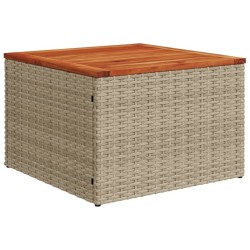 Salon de jardin avec coussins 5 pcs beige résine tressée 