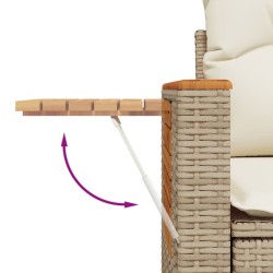 Salon de jardin avec coussins 5 pcs beige résine tressée 