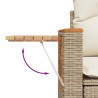 Salon de jardin avec coussins 5 pcs beige résine tressée 
