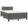 Sommier à lattes de lit avec matelas LED gris foncé 120x190 cm 