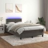 Sommier à lattes de lit avec matelas LED gris foncé 120x190 cm 