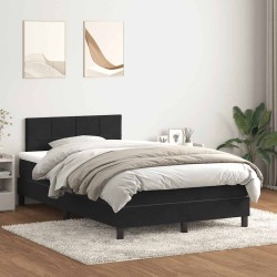 Sommier à lattes de lit avec matelas noir 120x210 cm velours 