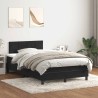 Sommier à lattes de lit avec matelas noir 120x210 cm velours 