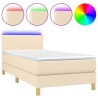 Sommier à lattes de lit avec matelas LED Crème 80x200 cm Tissu 
