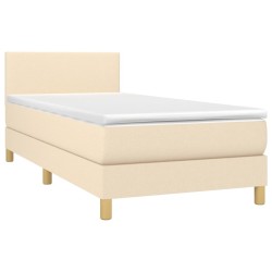 Sommier à lattes de lit avec matelas LED Crème 80x200 cm Tissu 