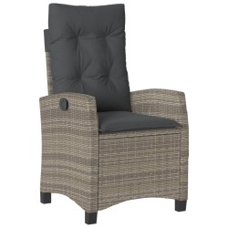 Ensemble à manger de jardin 3 pcs coussins gris résine tressée 