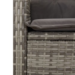 Ensemble à manger de jardin 3 pcs coussins gris résine tressée 