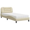 Lit avec matelas crème 80x200 cm tissu 