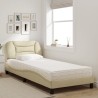 Lit avec matelas crème 80x200 cm tissu 