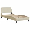 Lit avec matelas crème 80x200 cm tissu 